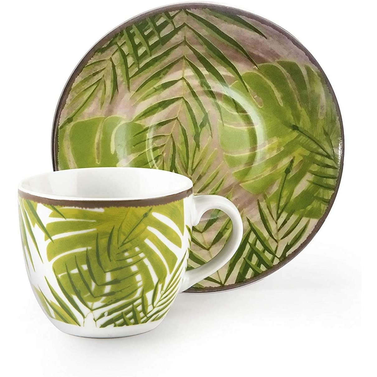 Excelsa Foliage coffee cups set 6 pieces with saucer cod. 63592 Excelsa